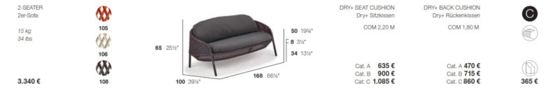 Dedon Ahnda 2er-Sofa Preis 2023