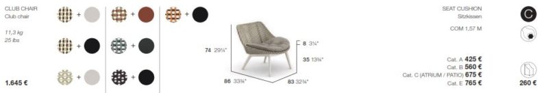 Dedon Mbrace Club chair ALU Preis 2023