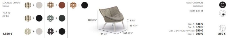 Dedon Mbrace Sessel ALU Preis 2023